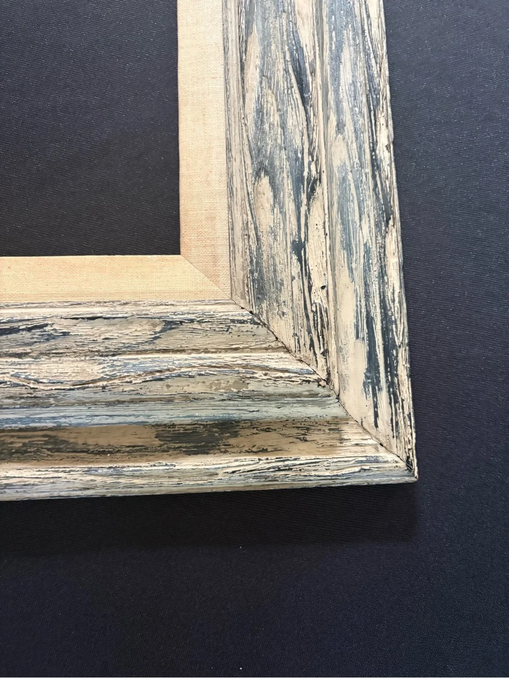 Vintage Rustic Weathered Wood Frame with Linen-Look Mat 26” x 22”